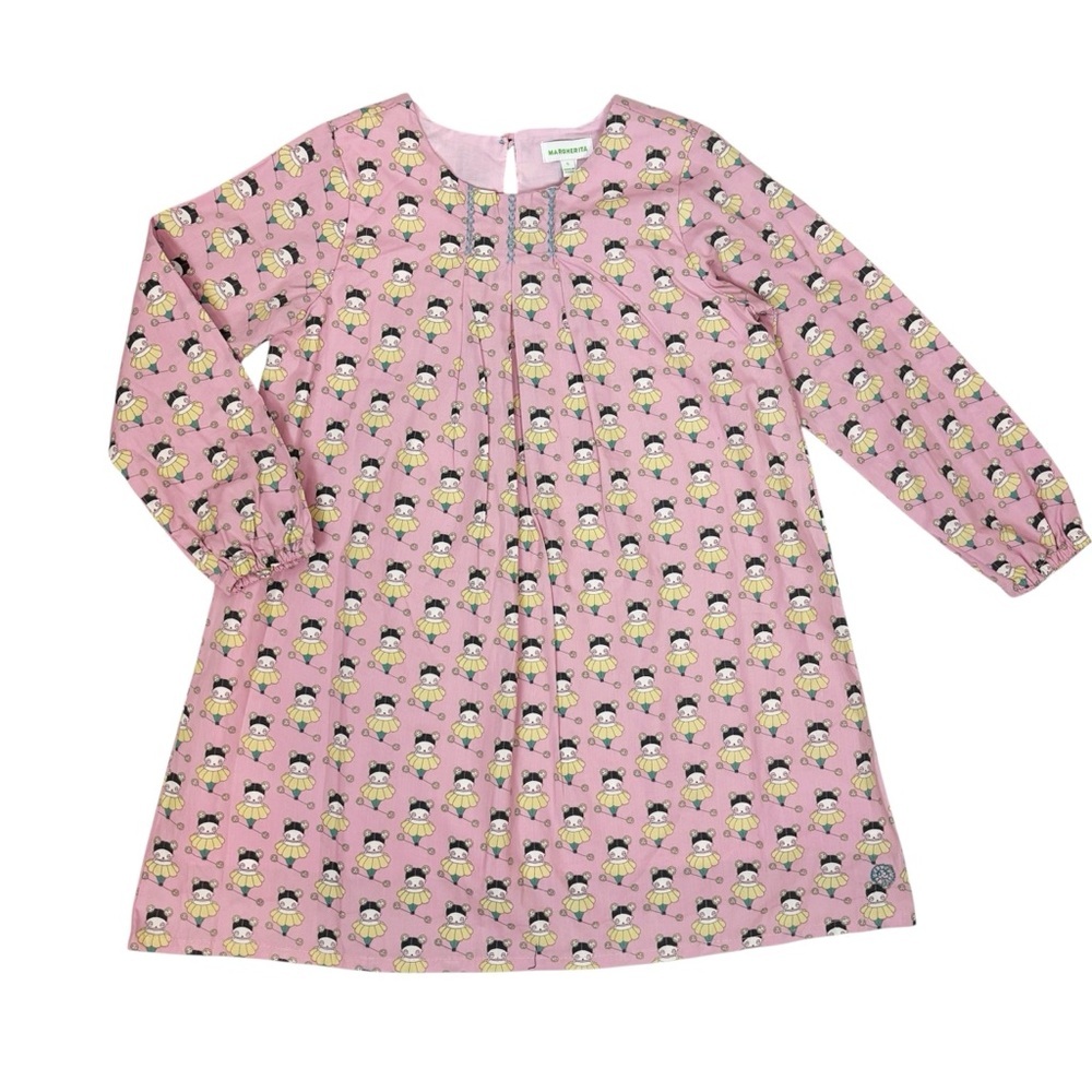 Margherita Girls Printed Long Sleeve Cotton Dress Size 5